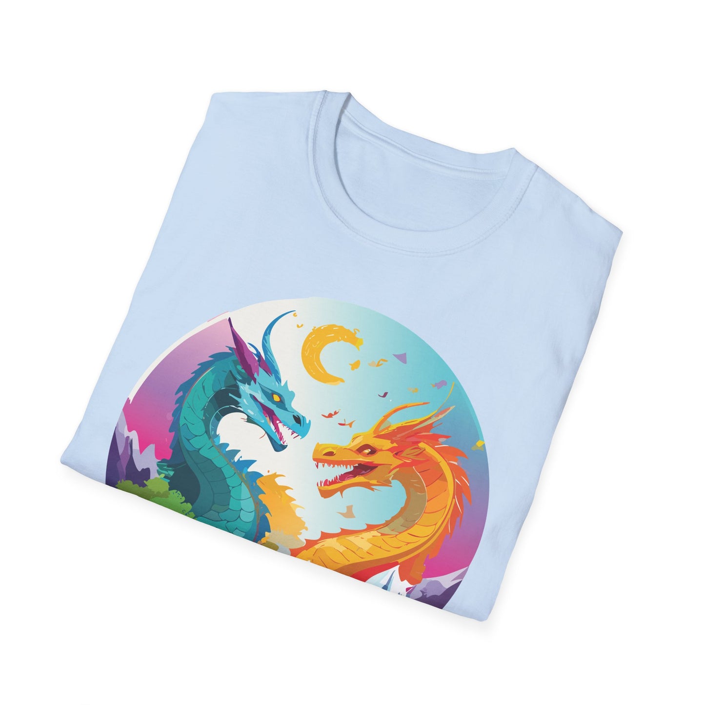 Dragon T Shirt Unisex Gildan Softstyle 64000 Tee Dragon Artwork Animal Print Shirt