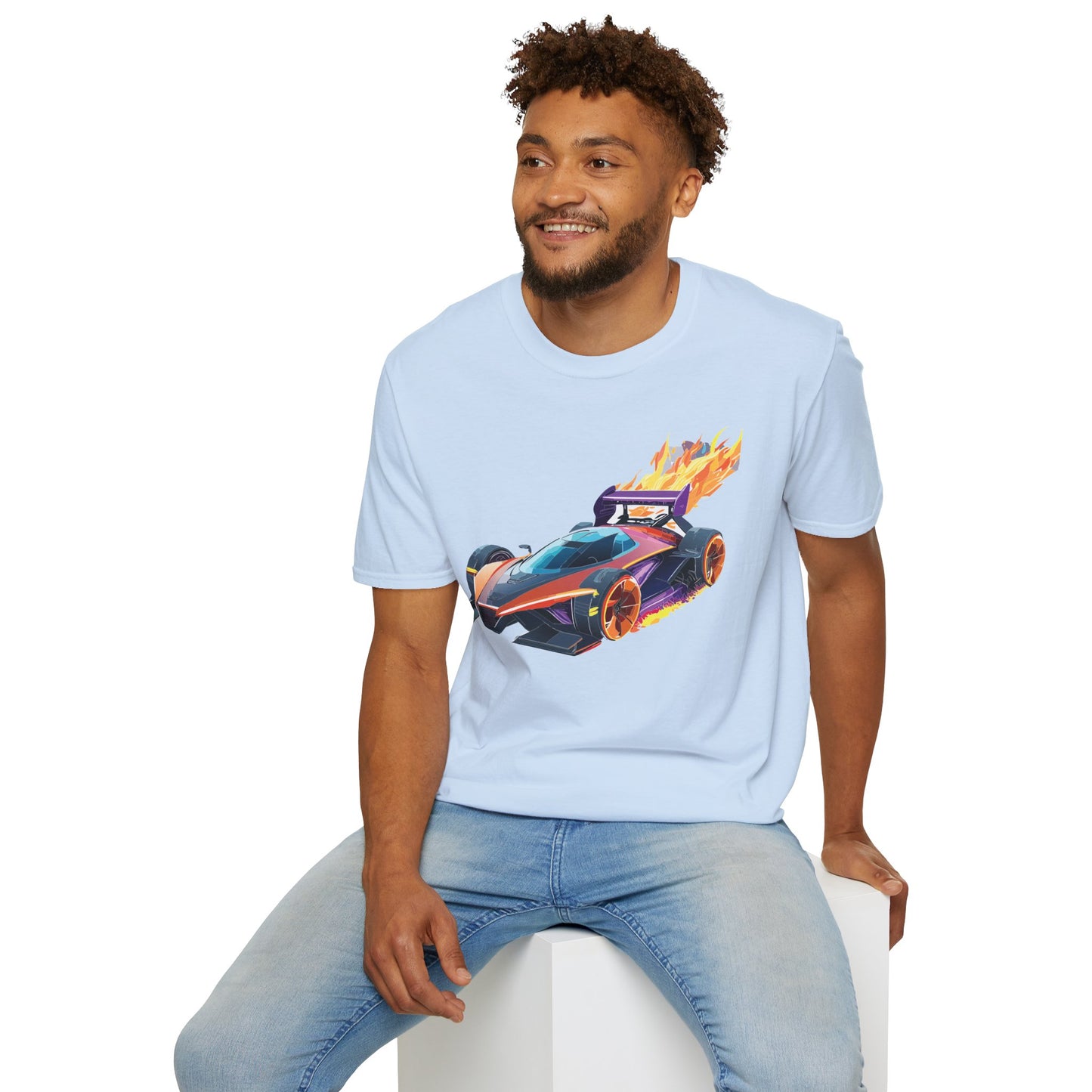 Unisex Car T Shirt Hot Wheels Graphic Tee Car Shirt Gildan Softstyle 64000 Cotton Tee