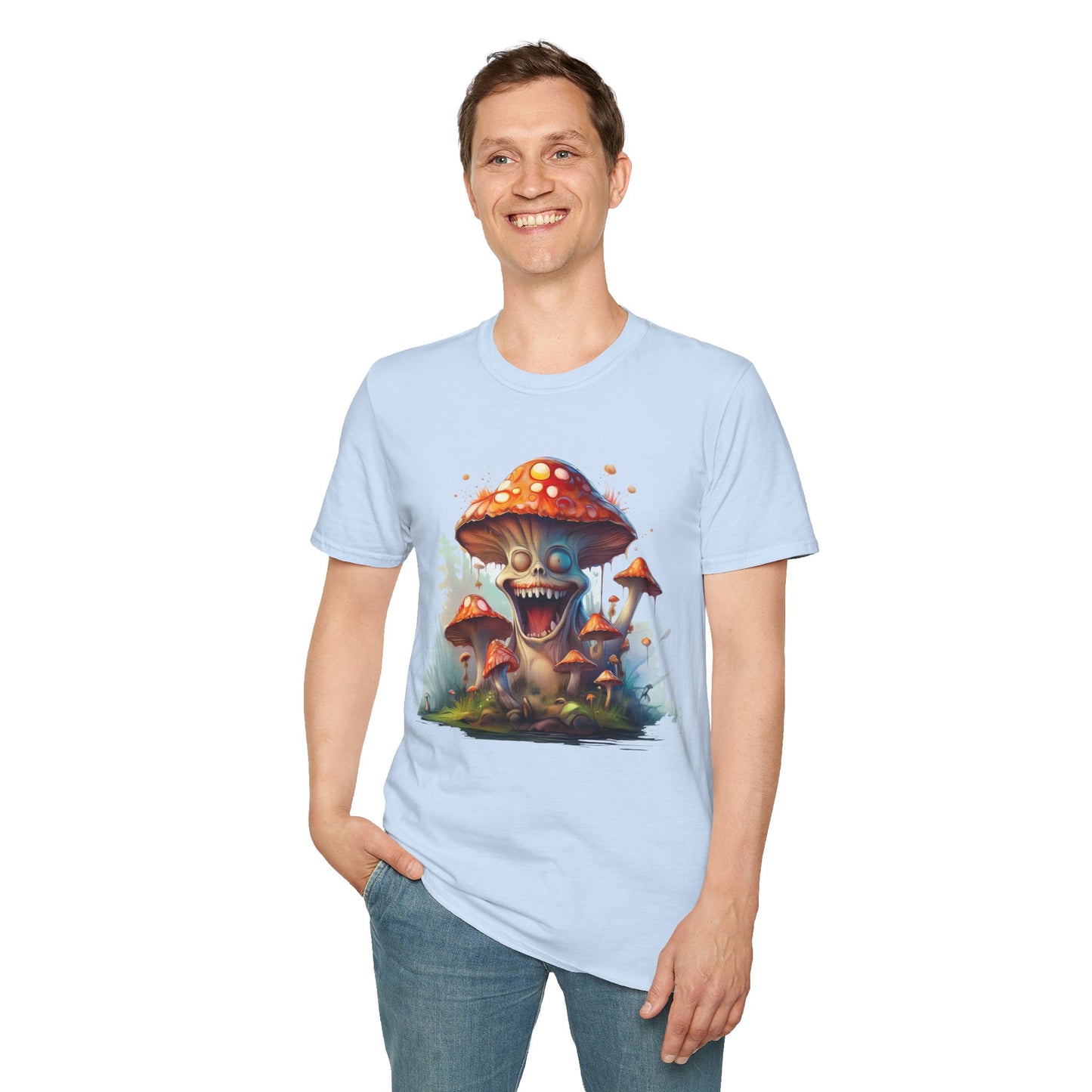 Mashroom Short Sleeve Tee Unisex Funny Mashroom Shirt With Fungus Graphic Gildan Softstyle 64000