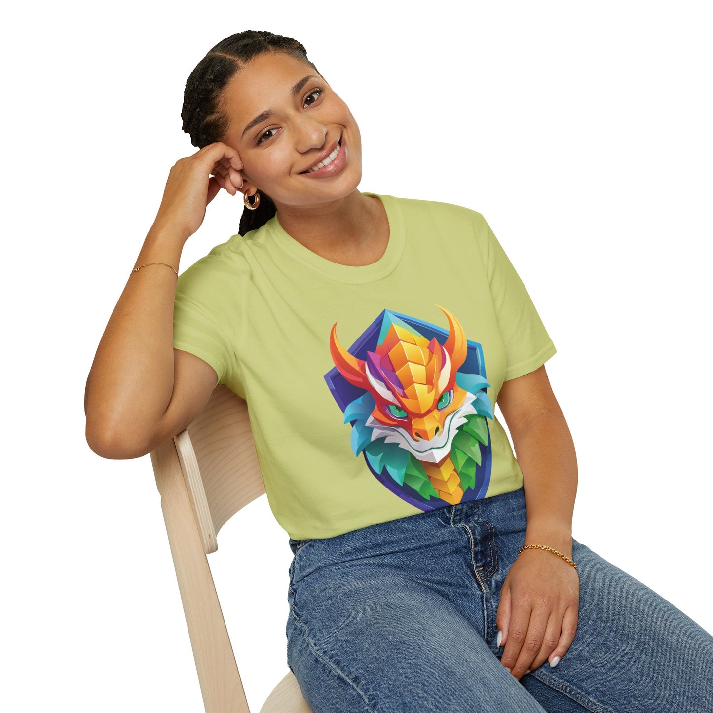 Unisex Dragon T Shirt Softstyle 64000 100 Percent Ring Spun Cotton Comfortable Tee