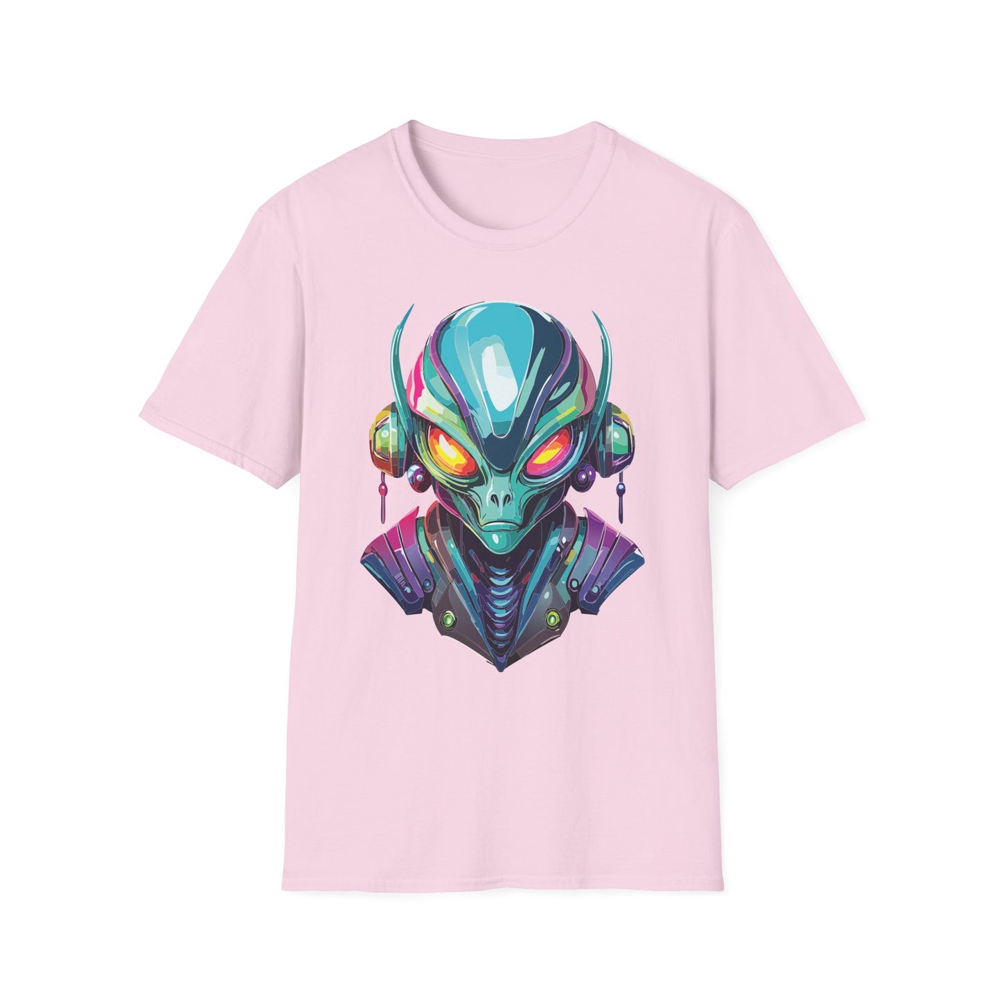 Alien Cosmos Unisex Cotton T Shirt With Alien Artwork Softstyle Ring Spun Cotton 64000