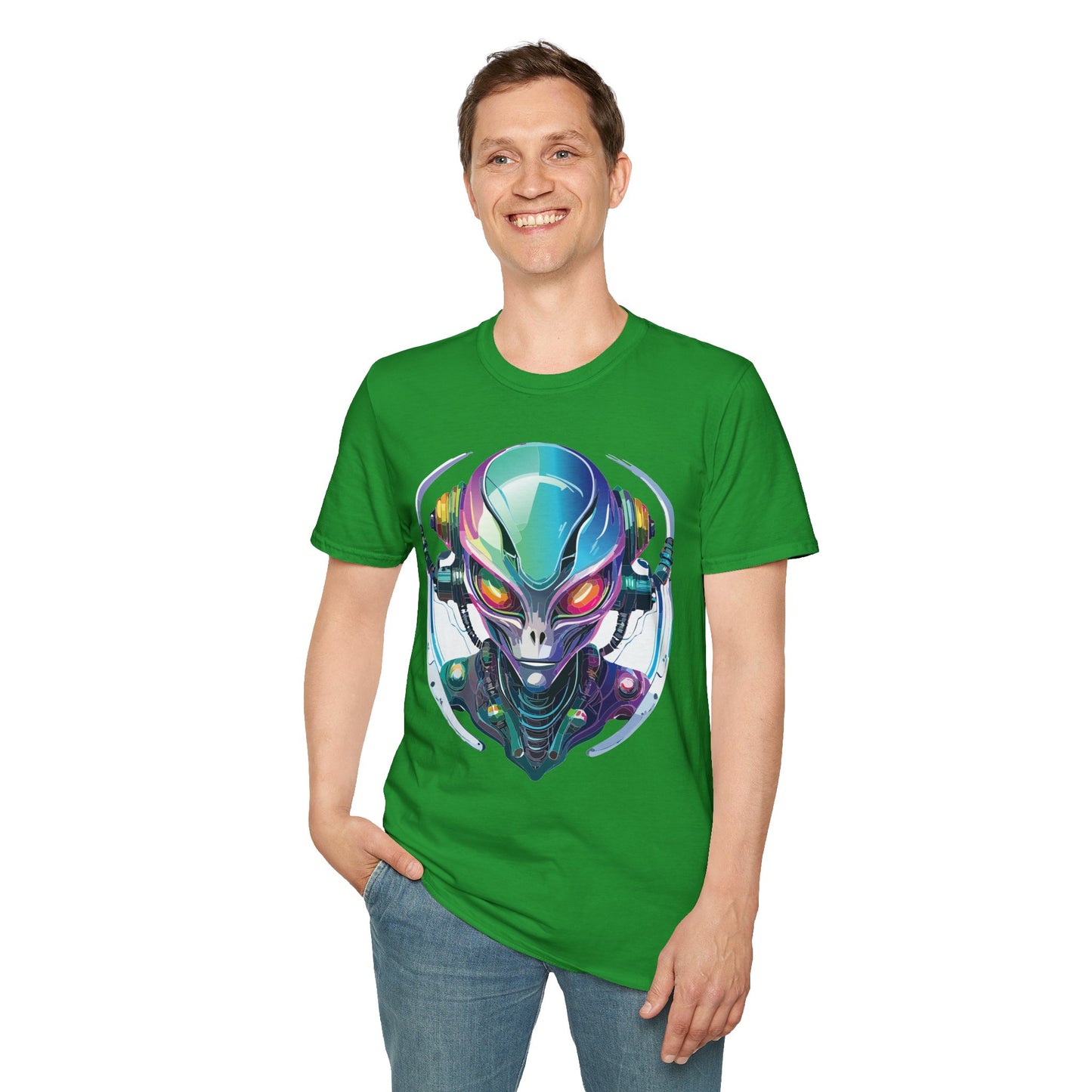Alien Cosmos T Shirt Unisex Softstyle 64000 Tee With Alien Space Design 100 Percent Ringspun Cotton