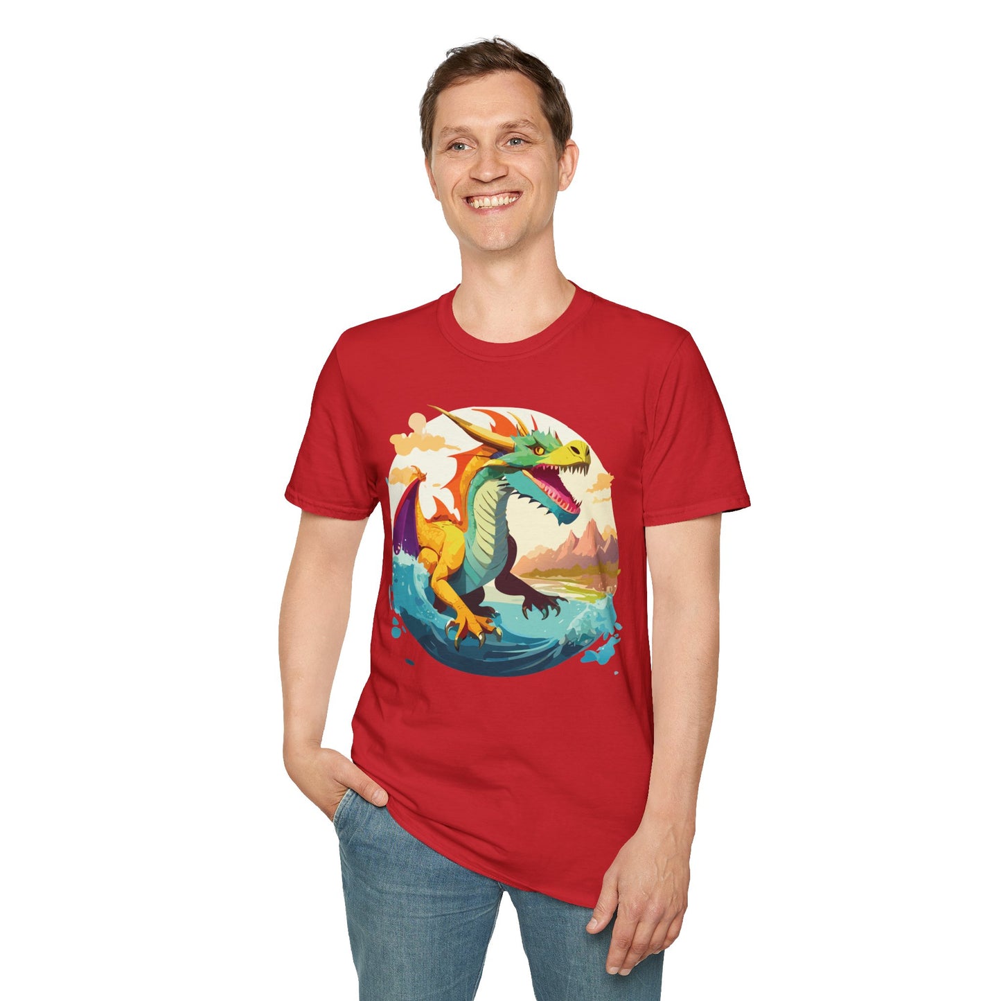 Dragon T Shirt Unisex Animal Print Dragon Shirt Gildan Softstyle Cotton Tee 64000