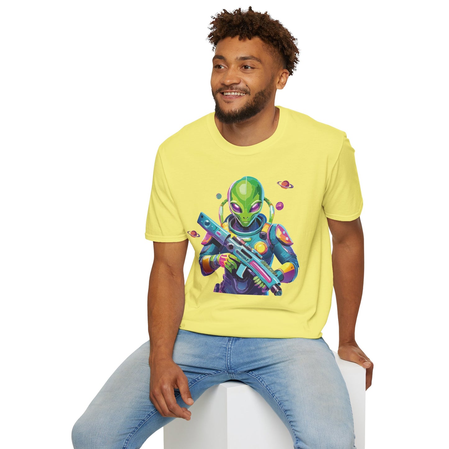 Alien Cosmos T Shirt Unisex Gildan Softstyle 64000 Art Design Tee For Everyday Comfort