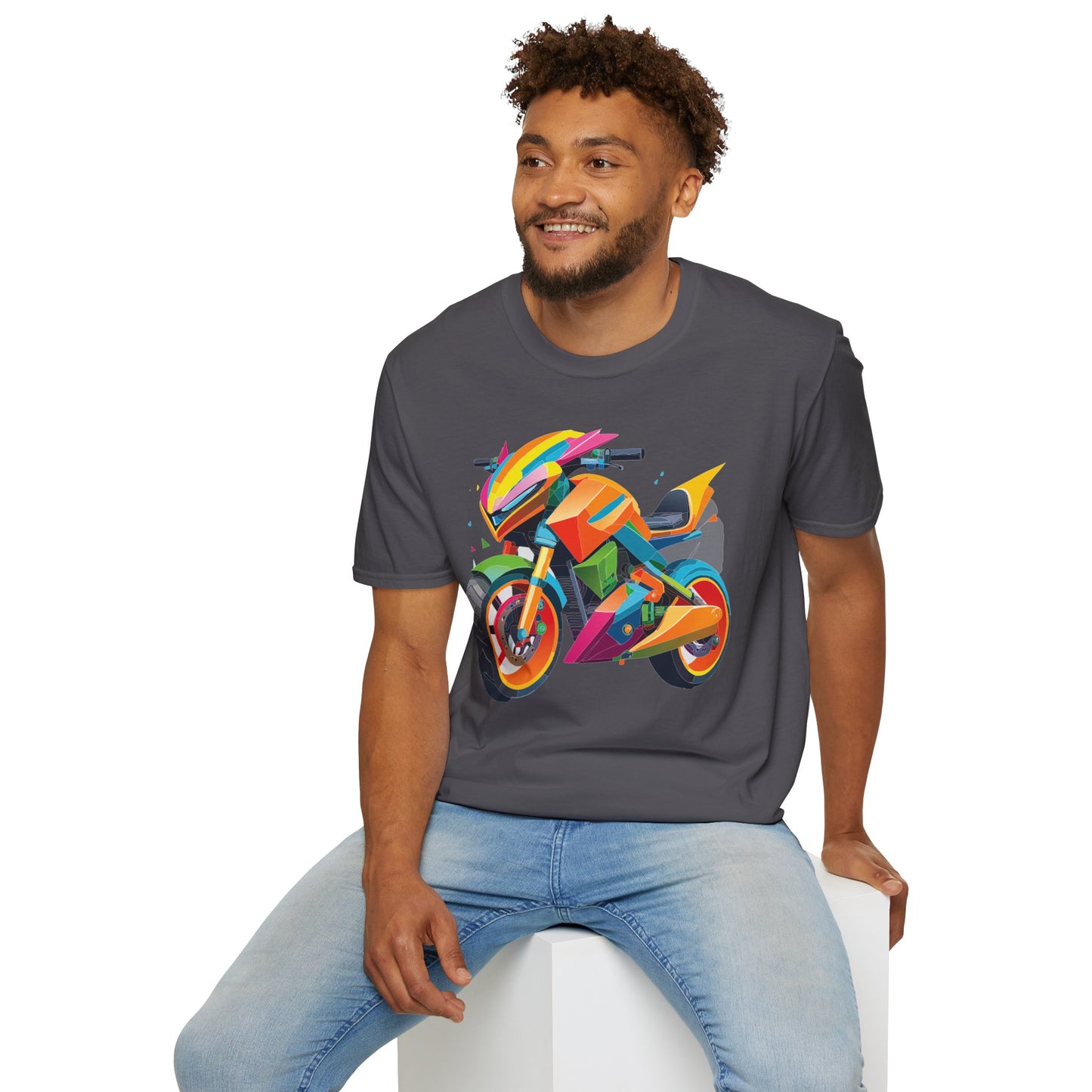 Unisex Bike T Shirt Moto Shirt MTB T Shirt With Art Design Softstyle Cotton Tee For Enthusiasts