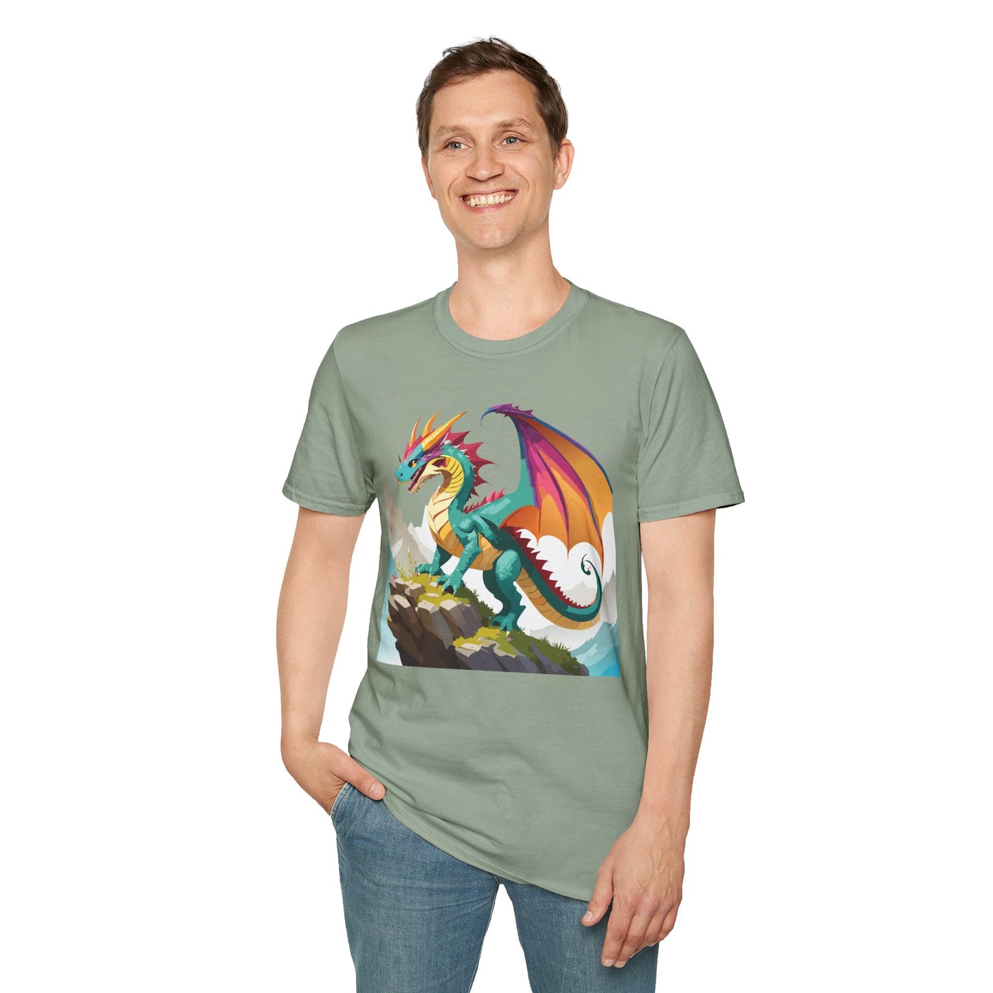 Dragon T Shirt Unisex Dragon Shirt With Animal Art Design Softstyle Cotton Tee Shirt