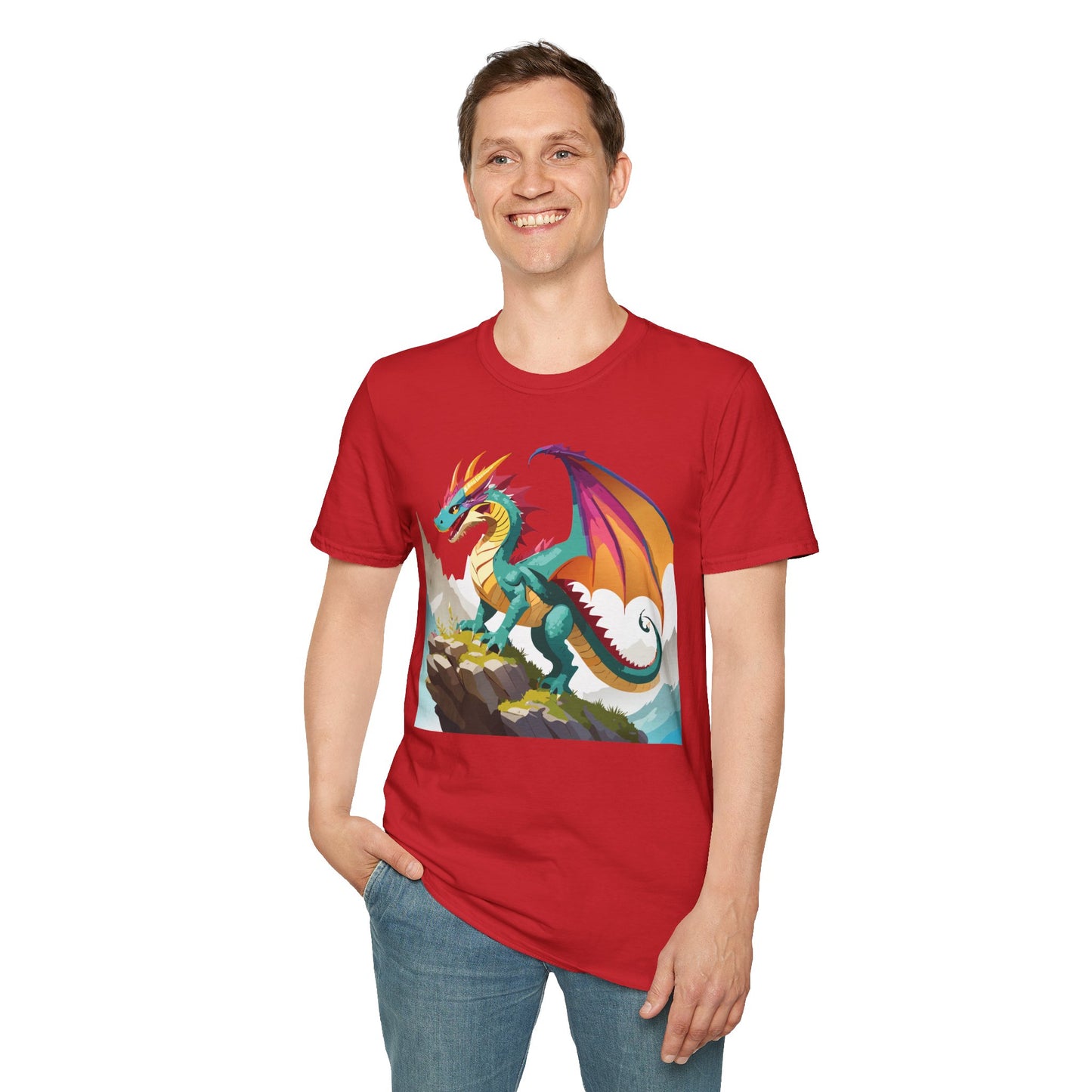 Dragon T Shirt Unisex Dragon Shirt With Animal Art Design Softstyle Cotton Tee Shirt