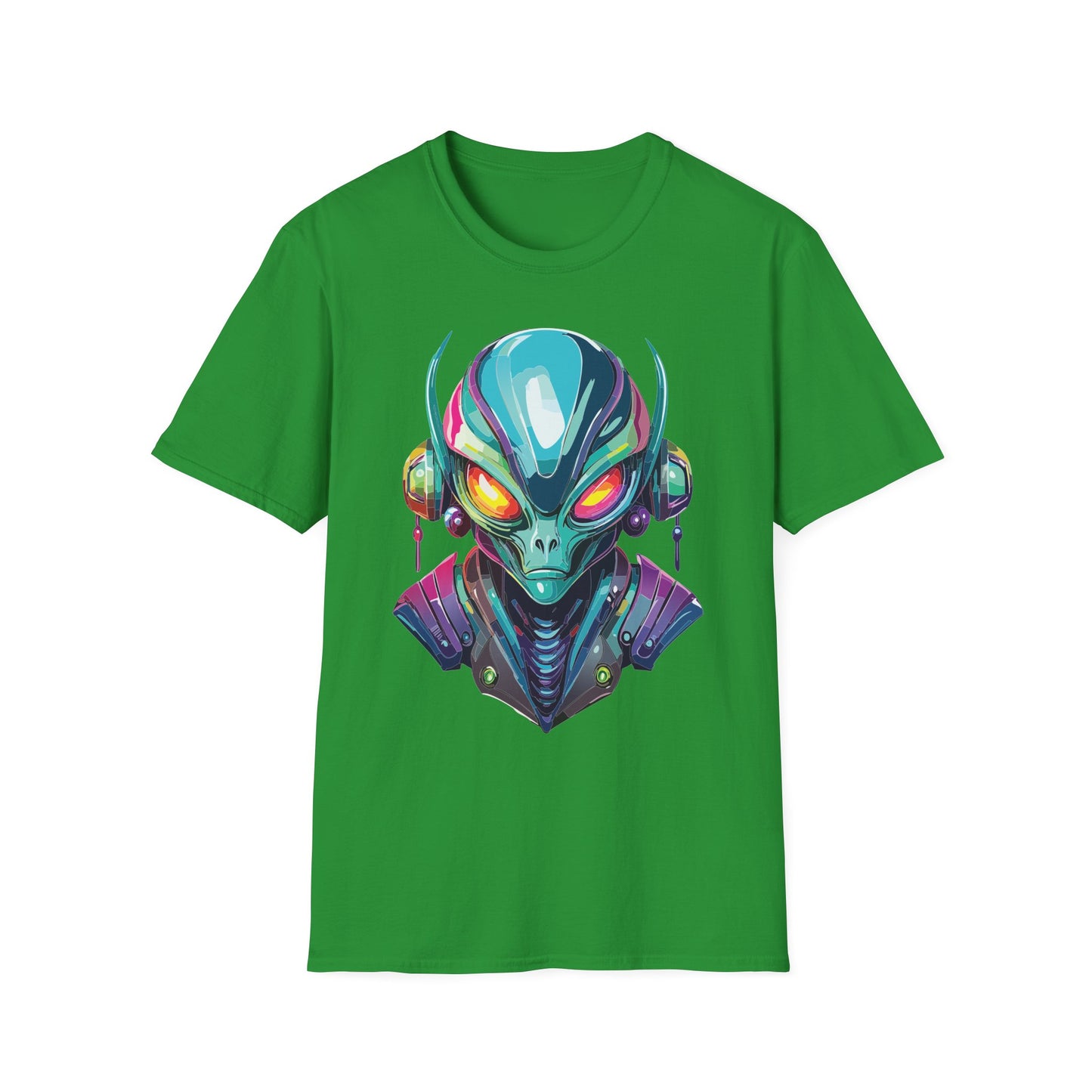 Alien Cosmos Unisex Cotton T Shirt With Alien Artwork Softstyle Ring Spun Cotton 64000