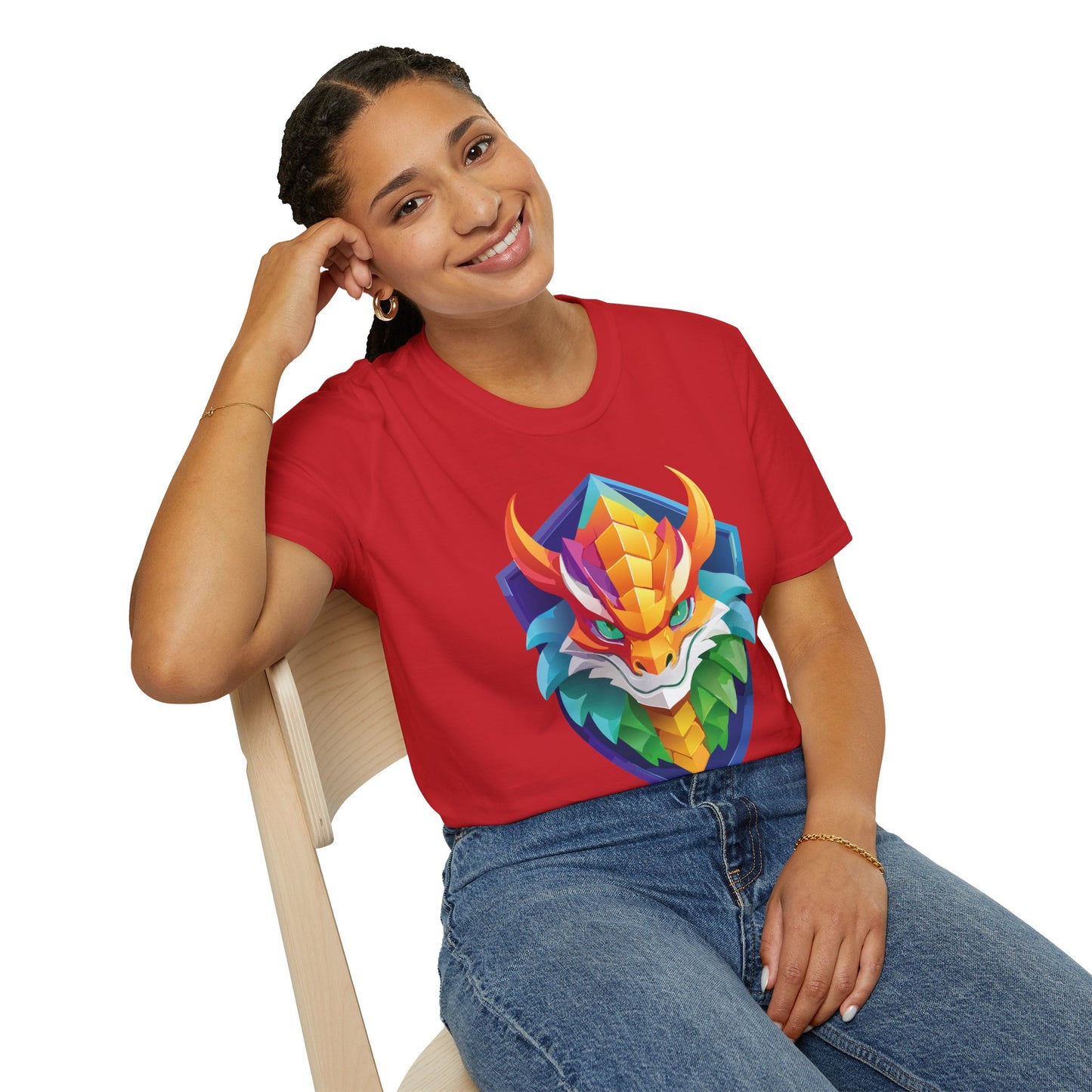 Unisex Dragon T Shirt Softstyle 64000 100 Percent Ring Spun Cotton Comfortable Tee