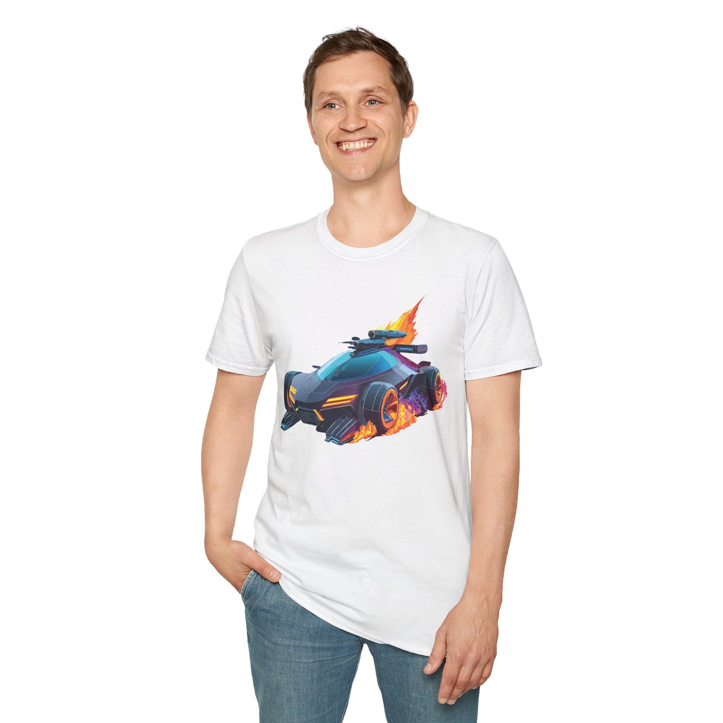 Unisex Car T Shirt Hot Wheels Cars Shirt 100 Percent Ring Spun Cotton Gildan Softstyle Tee