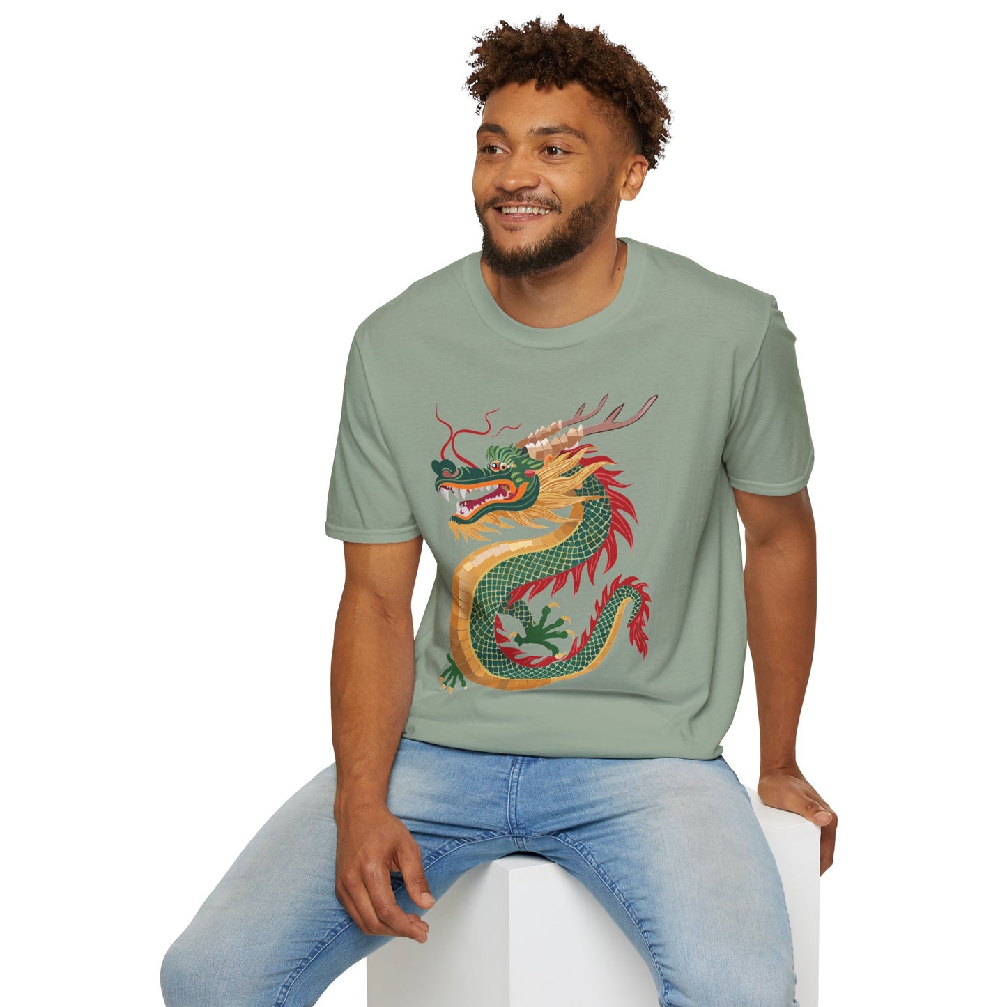Dragon T Shirt Unisex Dragon Shirt With Animal Art Design Gildan Softstyle 64000 Tee