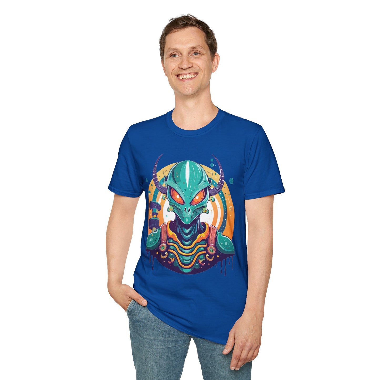 Alien T Shirt Cosmos Shirt Unisex Softstyle Tee 100 Percent Ring Spun Cotton Short Sleeve