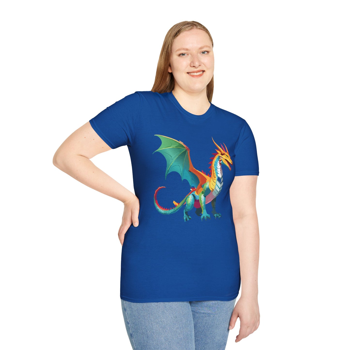 Dragon T Shirt Unisex Animal Design Tee Softstyle Gildan 64000 100 Percent Ring Spun Cotton