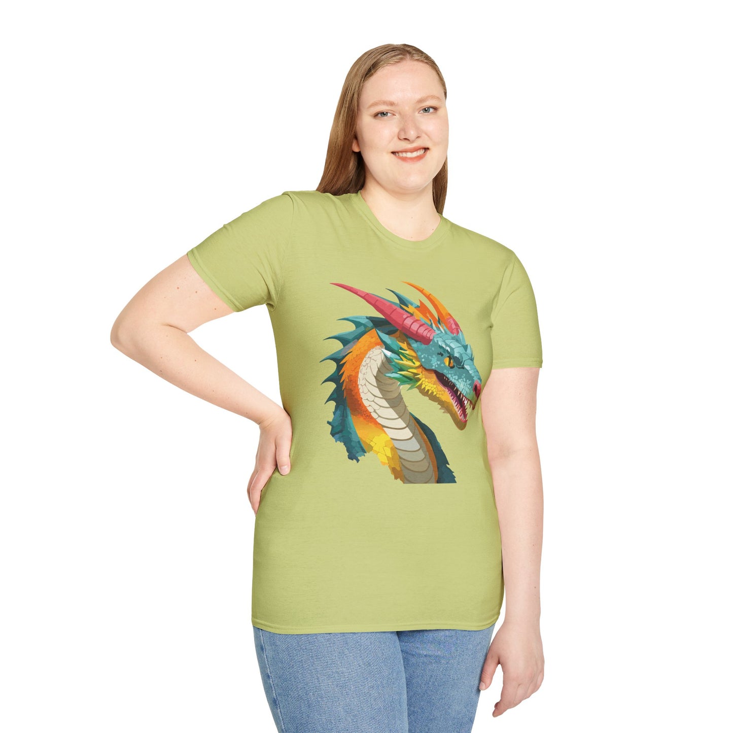 Dragon T Shirt Unisex Softstyle Art Design Tee With Animals Theme Gildan 64000 Premium Quality