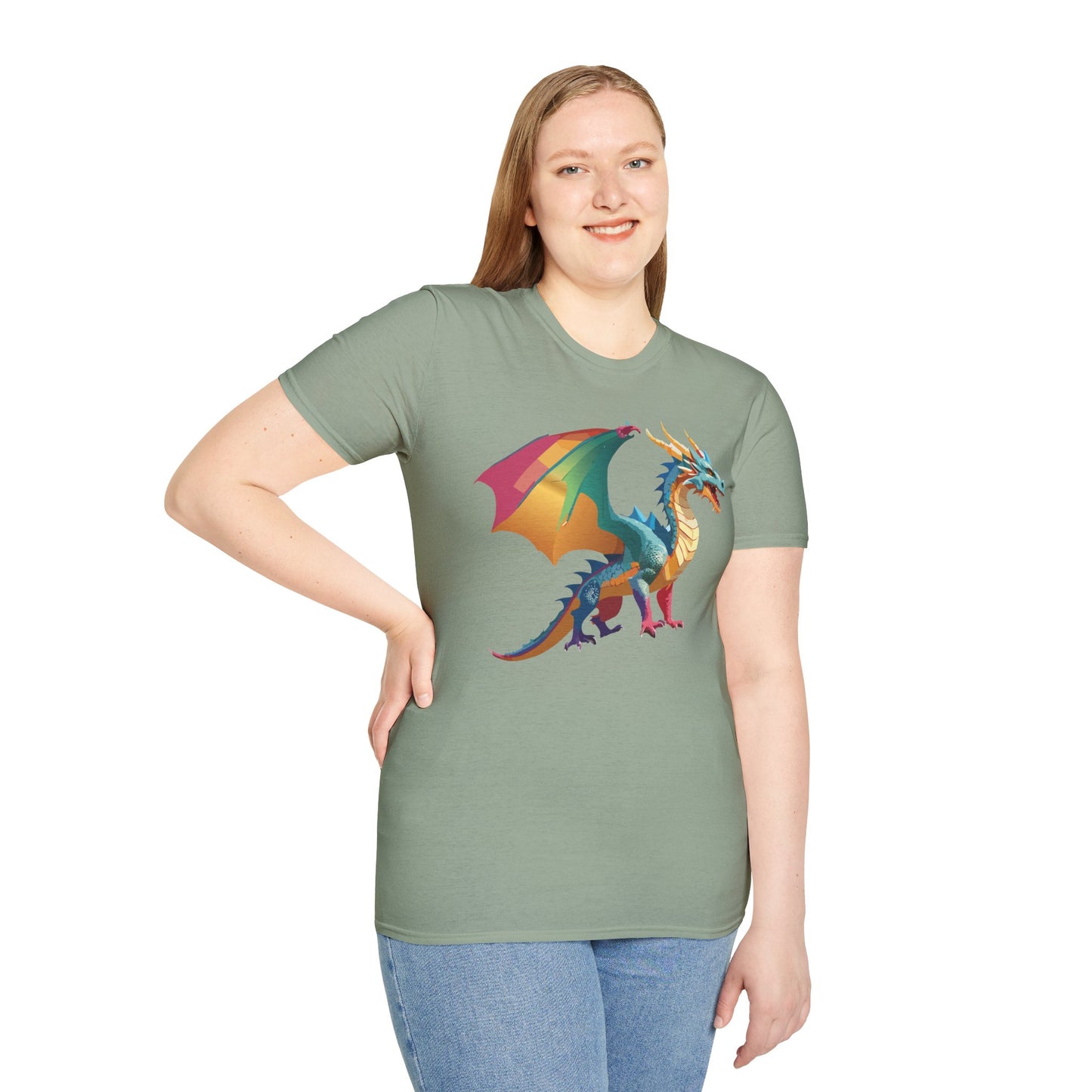 Dragon T Shirt Unisex Dragon Shirt Animal Design Tee Softstyle 100 Percent Ring Spun Cotton