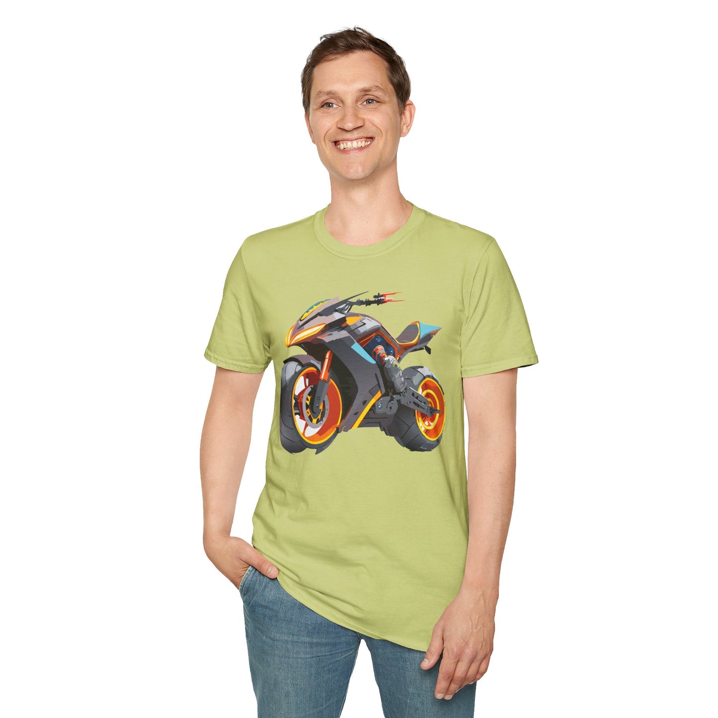Unisex Bike T Shirt With Motorcycle Graphic MTB Tee Cotton Softstyle Comfort For Riders