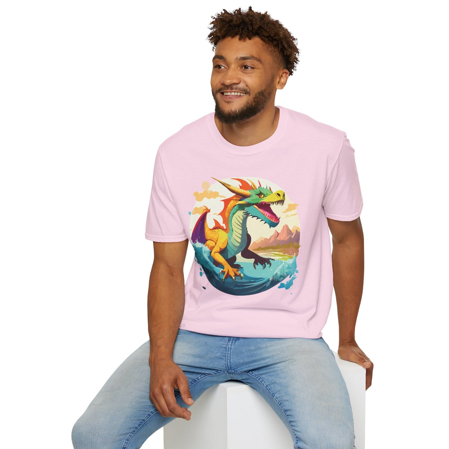 Dragon T Shirt Unisex Animal Print Dragon Shirt Gildan Softstyle Cotton Tee 64000