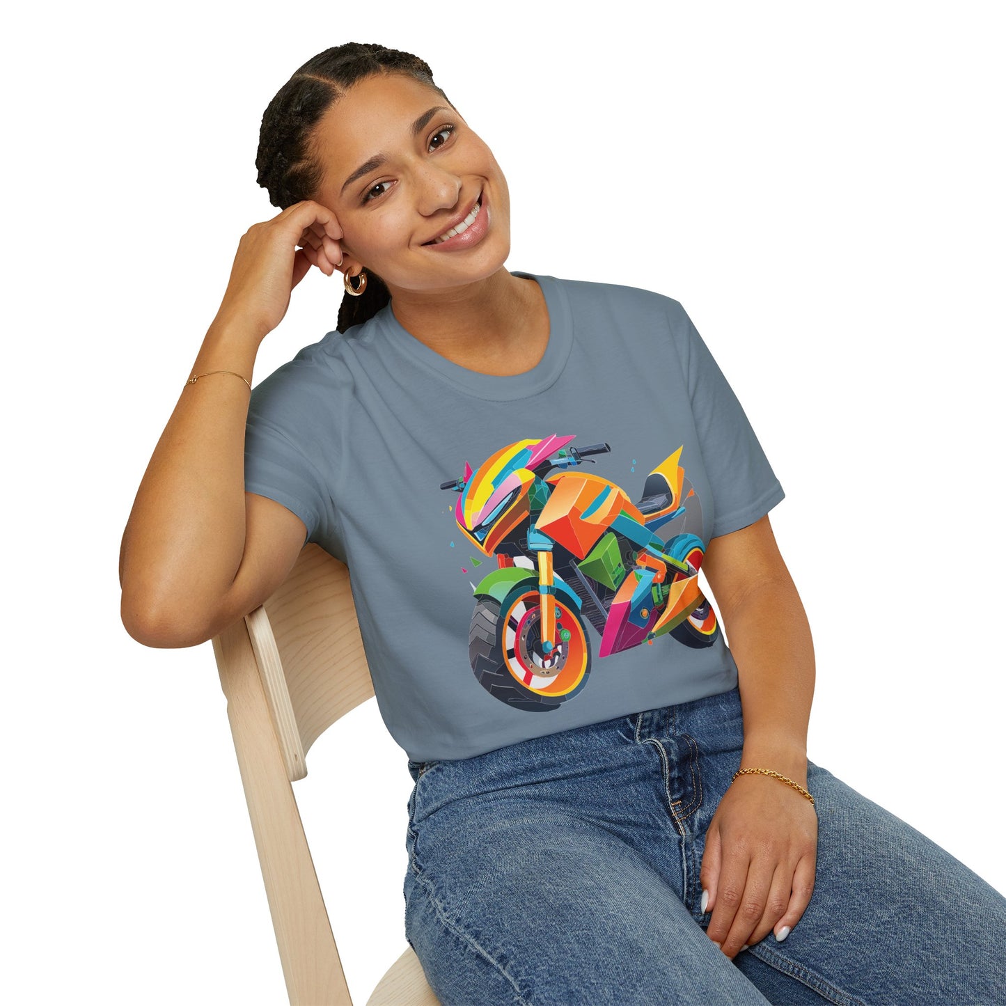 Unisex Bike T Shirt Moto Shirt MTB T Shirt With Art Design Softstyle Cotton Tee For Enthusiasts
