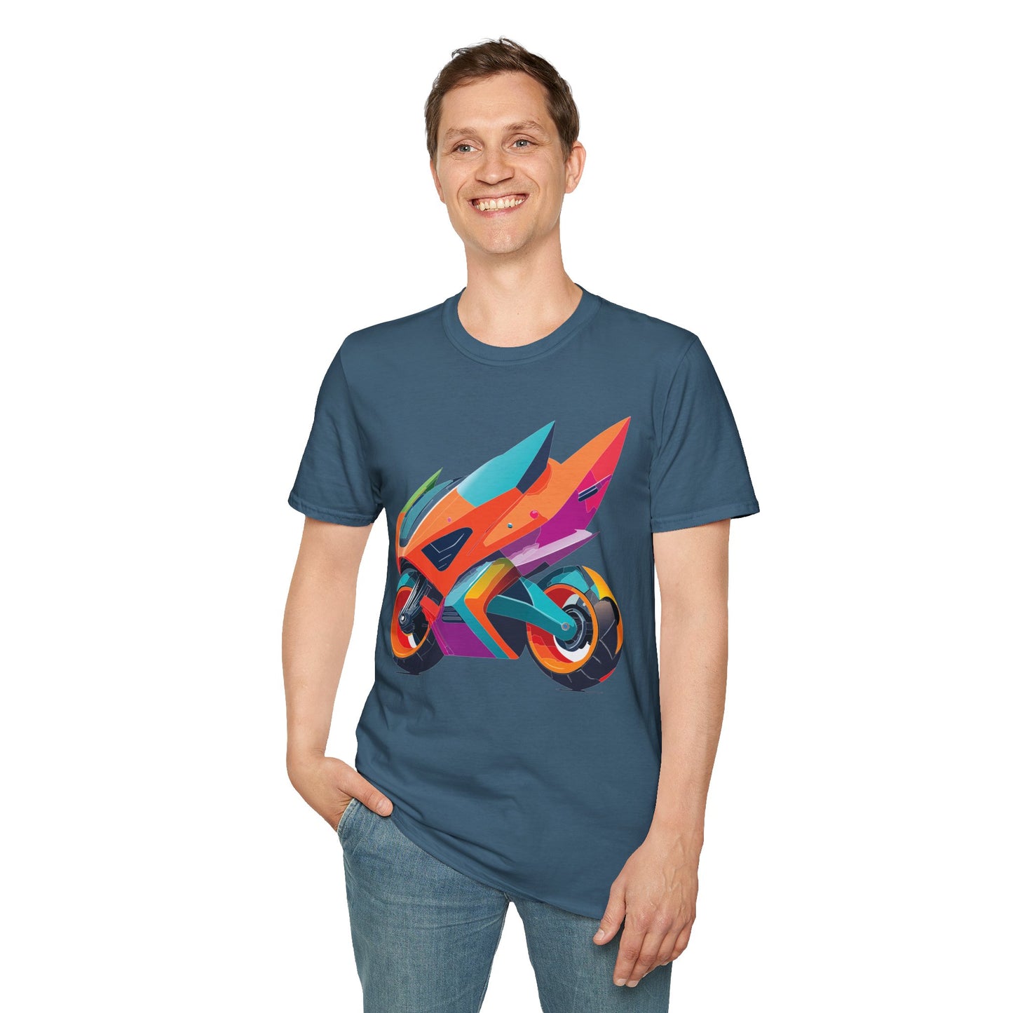 Unisex Bike T Shirt Moto Shirt Motorcycle MTB T Shirt 100 Percent Cotton Softstyle