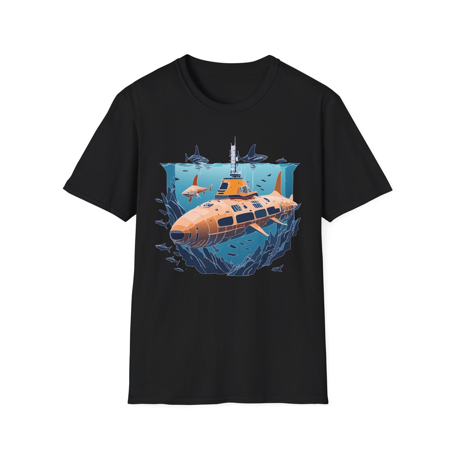Ocean Tee Shirt, Ocean Shirt, Shirt with Ocean, U boat Tees, Shirt with U-Boat