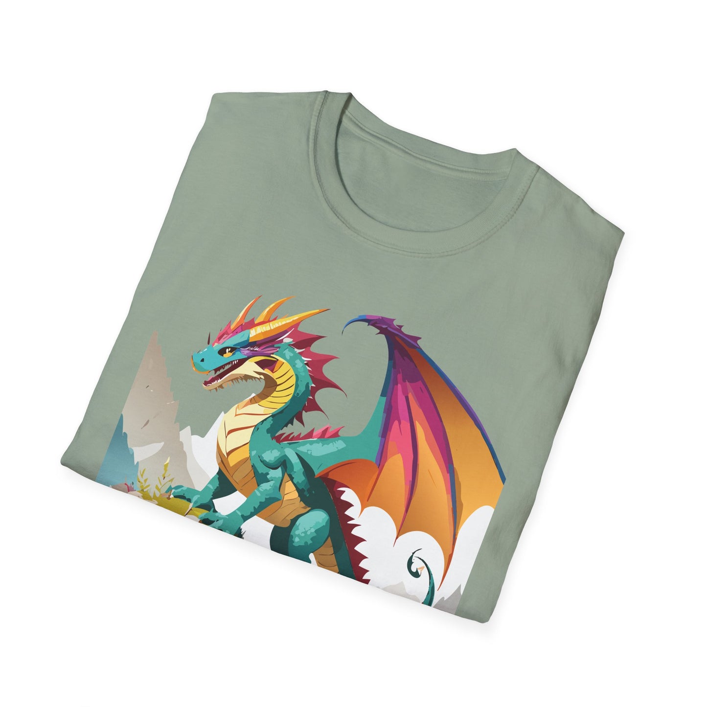 Dragon T Shirt Unisex Dragon Shirt With Animal Art Design Softstyle Cotton Tee Shirt