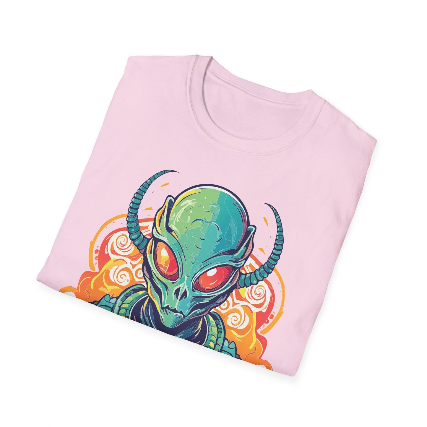 Cosmos Alien T Shirt Unisex Softstyle Cotton Tee With Space Artwork Graphic Design