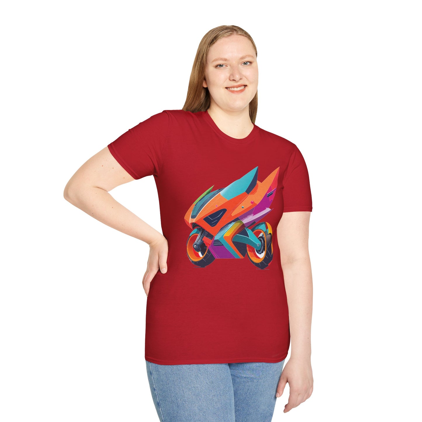 Unisex Bike T Shirt Moto Shirt Motorcycle MTB T Shirt 100 Percent Cotton Softstyle