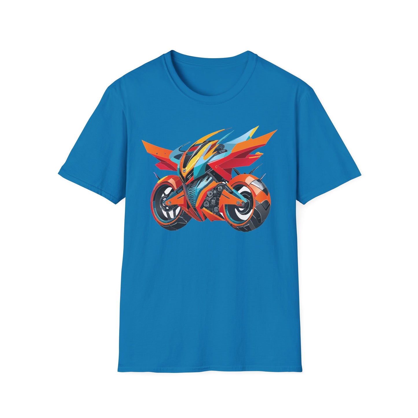 Unisex Bike T Shirt With Motorcycle Art Design Graphic Tee Softstyle 64000 Cotton