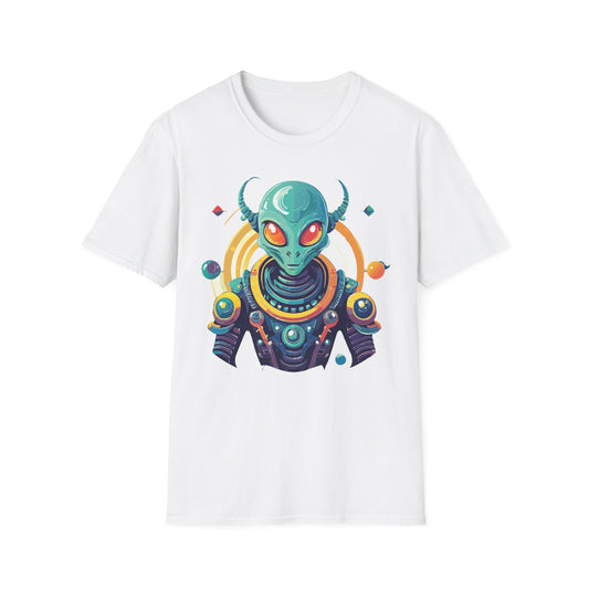 Alien Cosmos T Shirt Unisex Softstyle Cotton Tee With Alien Art Design Premium Comfort