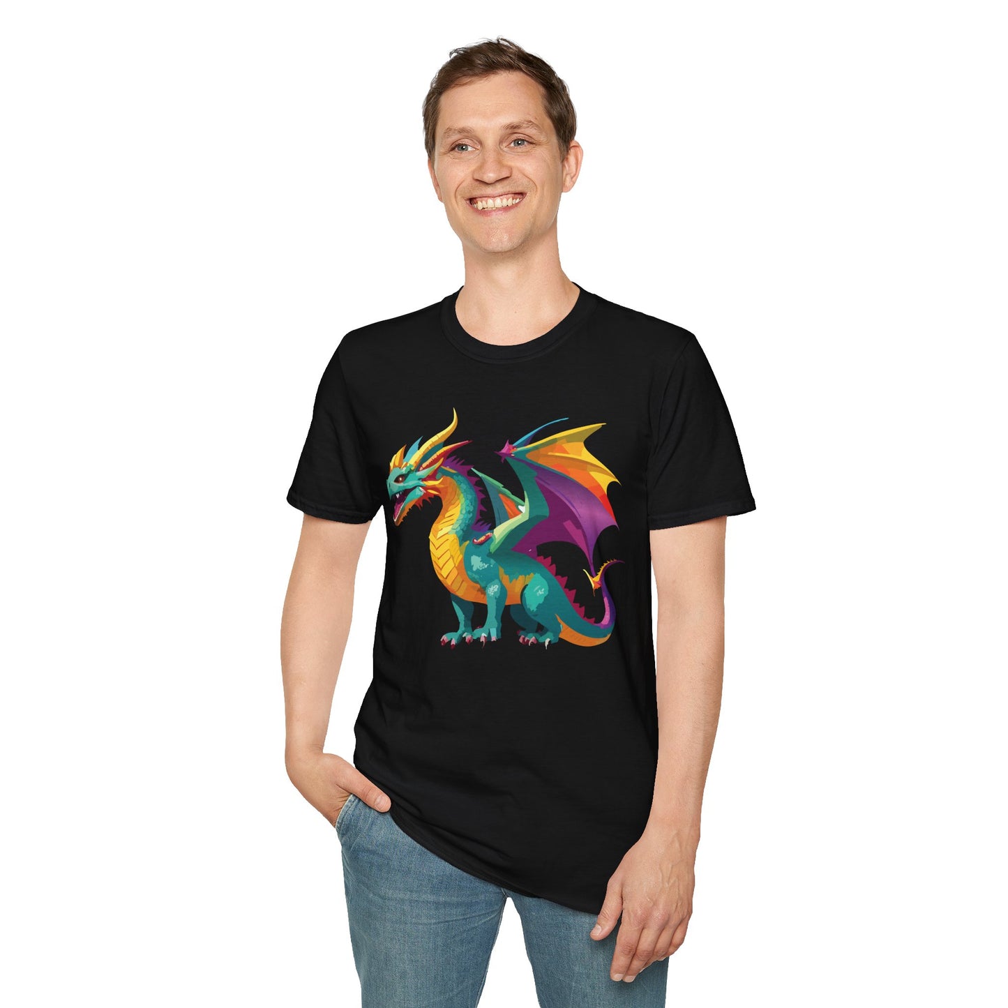 Dragon T Shirt Unisex Short Sleeve Art Design Gildan Softstyle Cotton Tee For Animal Lovers