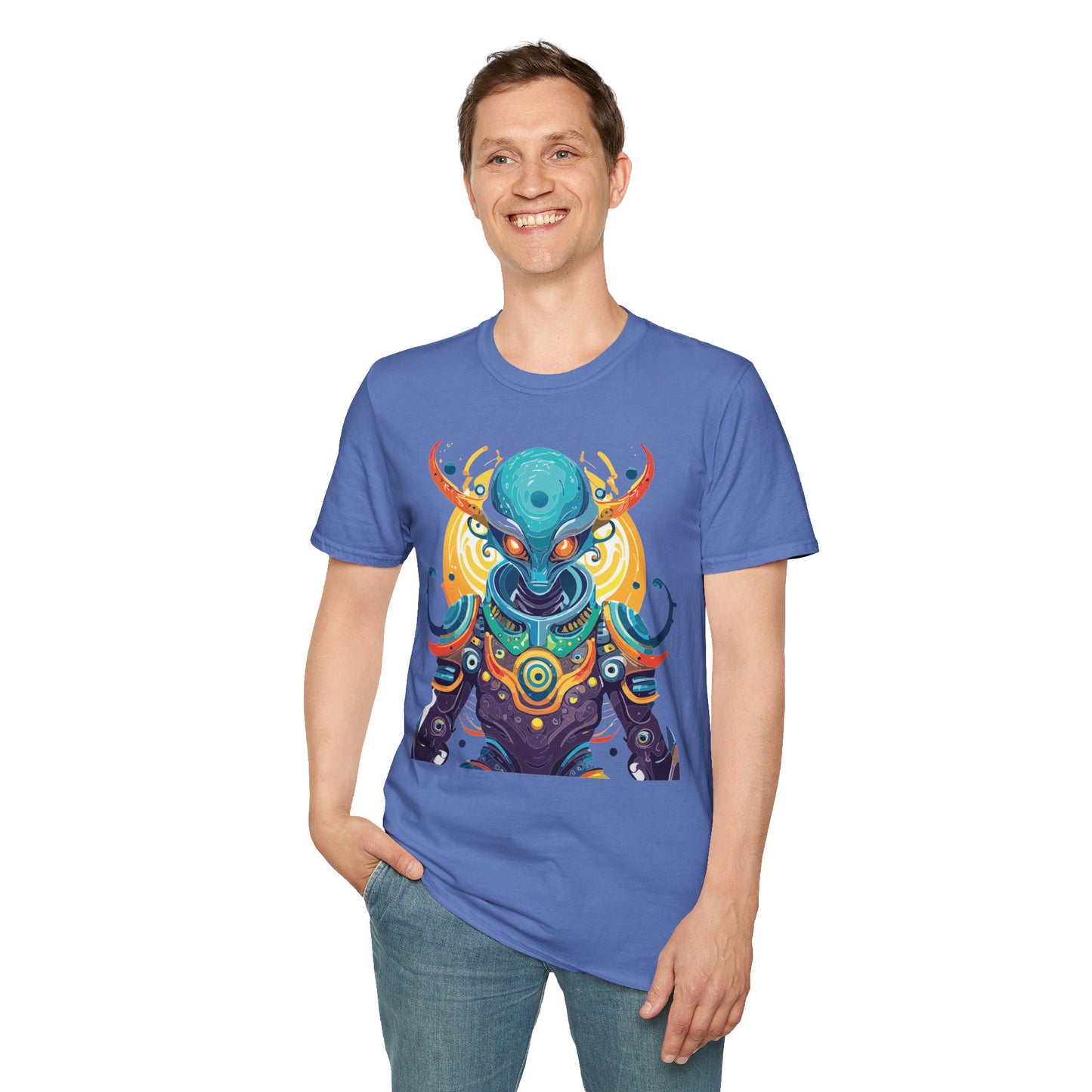 Alien T Shirt Cosmos Shirt Unisex Short Sleeve Tee With Alien Art Design Ring Spun Cotton