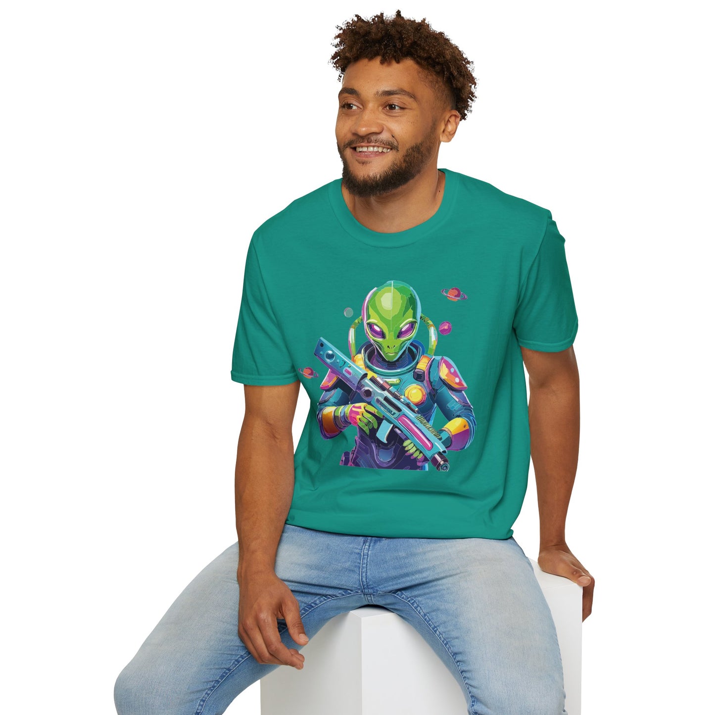 Alien Cosmos T Shirt Unisex Gildan Softstyle 64000 Art Design Tee For Everyday Comfort