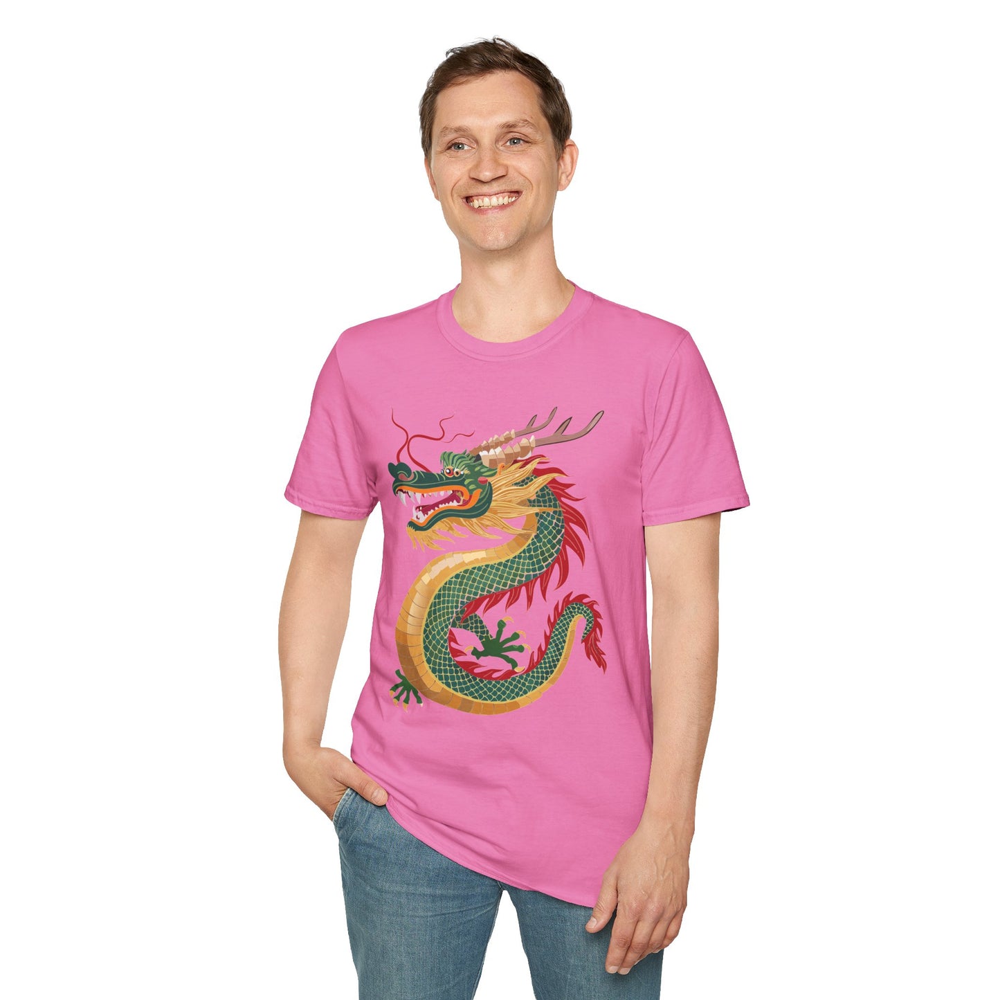 Dragon T Shirt Unisex Dragon Shirt With Animal Art Design Gildan Softstyle 64000 Tee