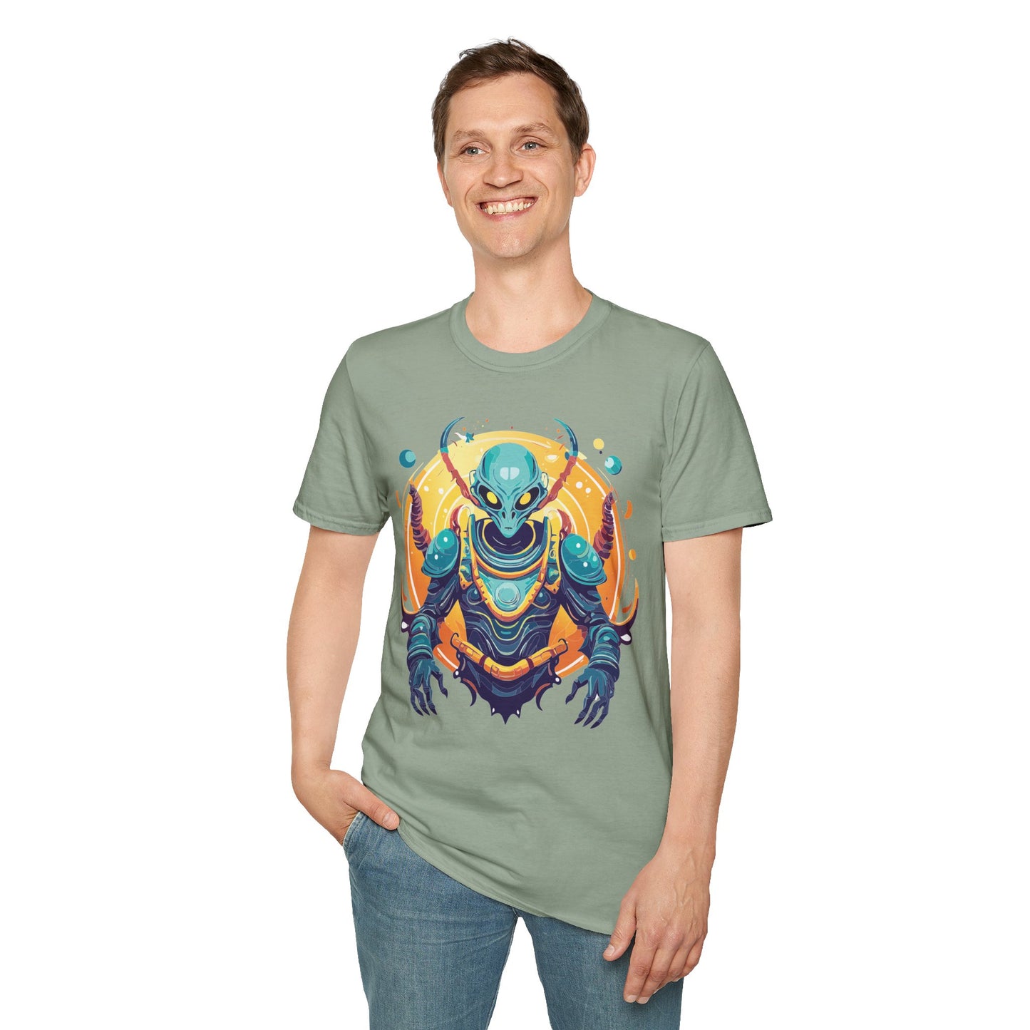 Cosmos Alien T Shirt Unisex Softstyle Short Sleeve Tee With Alien Art Design Artwork