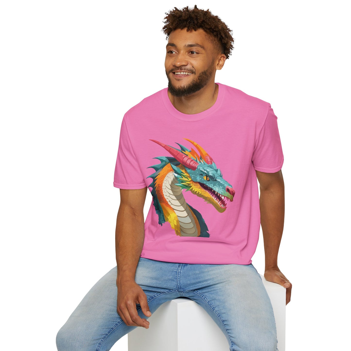 Dragon T Shirt Unisex Softstyle Art Design Tee With Animals Theme Gildan 64000 Premium Quality
