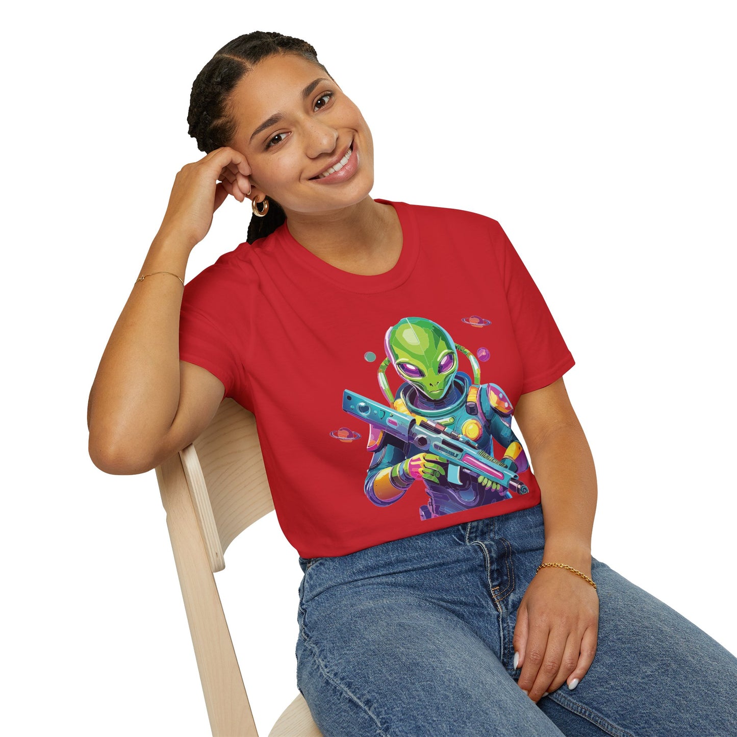 Alien Cosmos T Shirt Unisex Gildan Softstyle 64000 Art Design Tee For Everyday Comfort