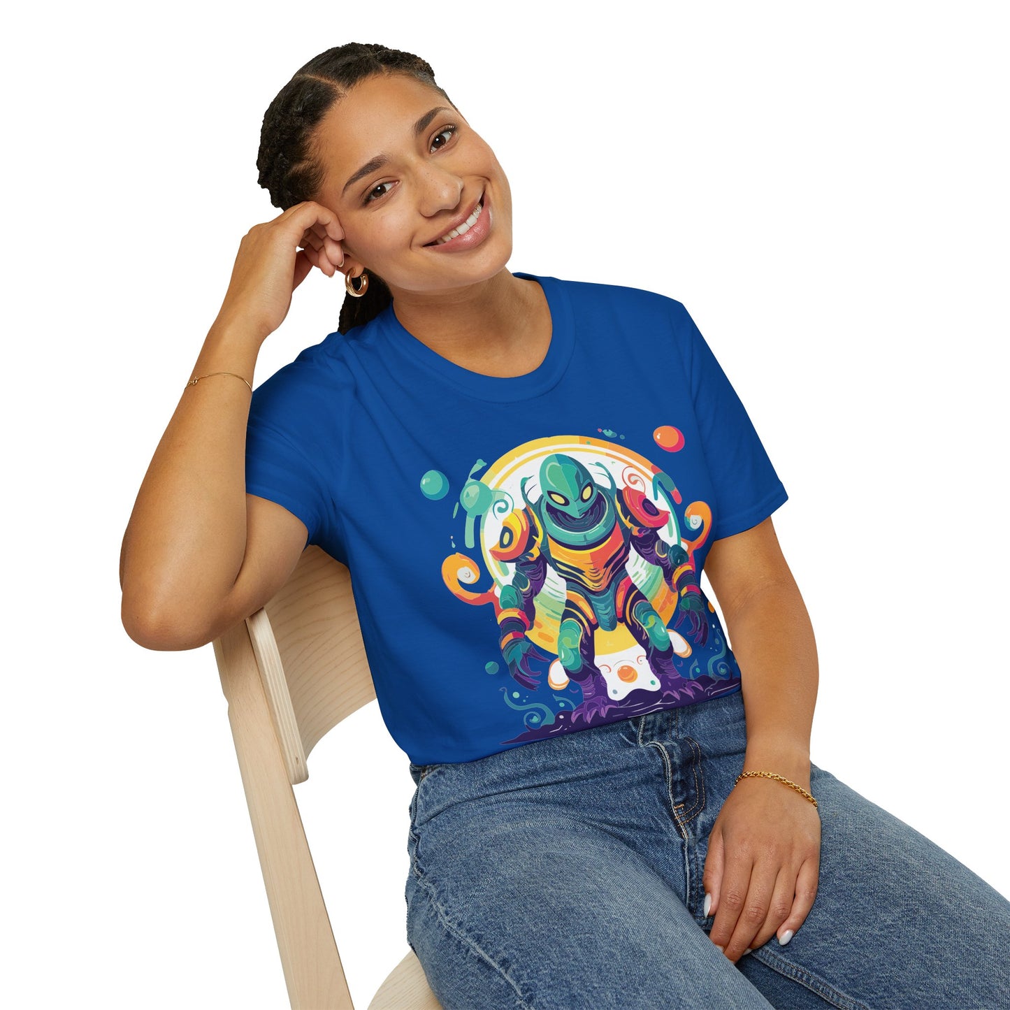 Cosmos Alien T Shirt Unisex Softstyle 64000 with Art Design Durable Comfort Artwork Tee