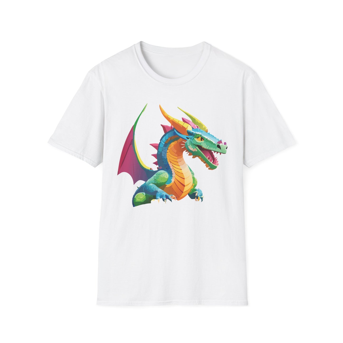 Unisex Dragon Graphic Tee Softstyle Short Sleeve T Shirt Made From Ring Spun Cotton