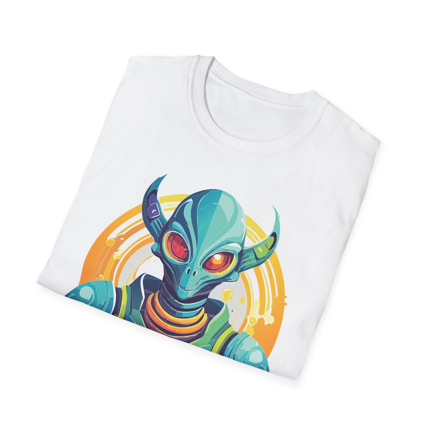 Alien T Shirt Cosmos Design Unisex Softstyle Cotton Tee With Aliens Art Graphic Print