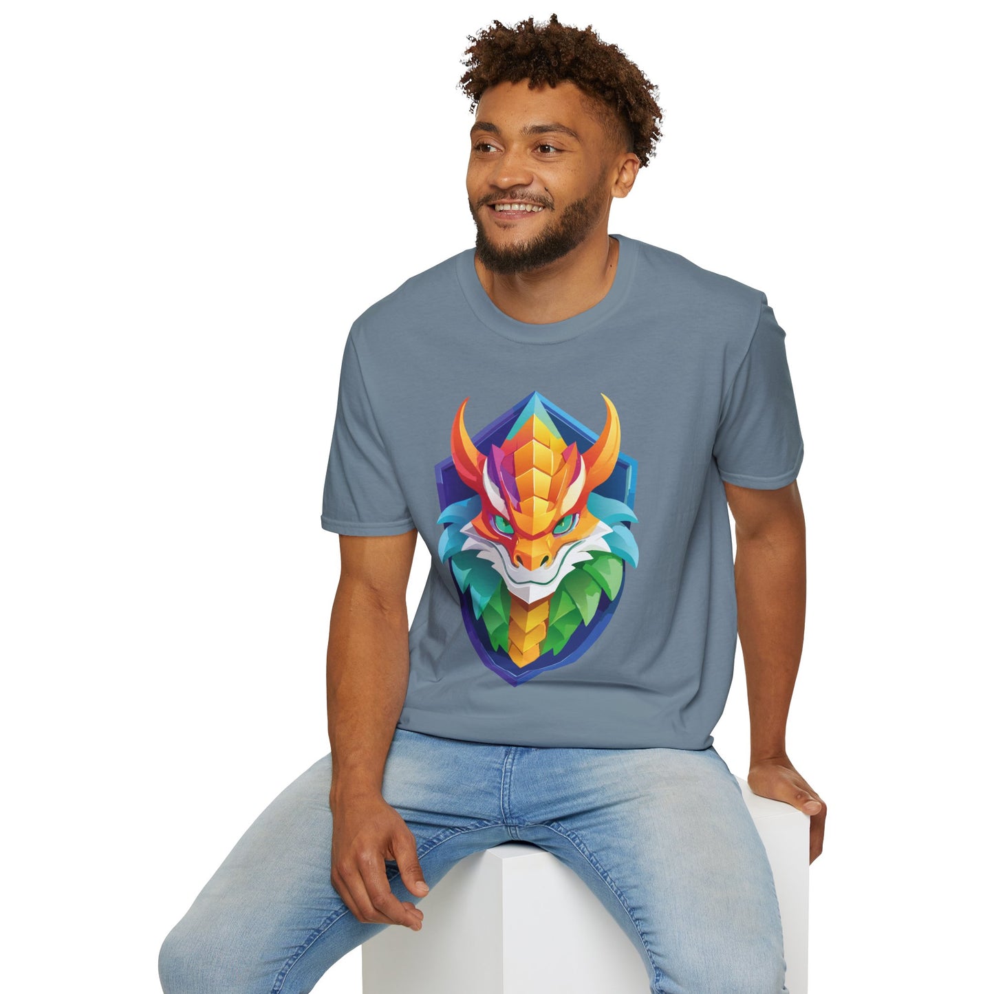 Unisex Dragon T Shirt Softstyle 64000 100 Percent Ring Spun Cotton Comfortable Tee