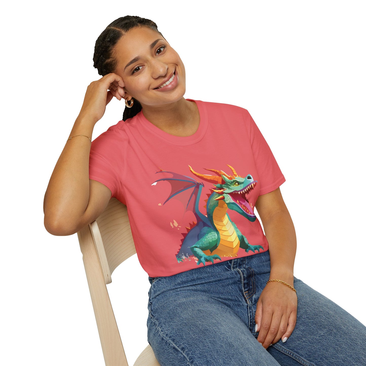 Dragon Graphic T Shirt Unisex Softstyle Cotton Tee Dragon Art Shirt For Men Women