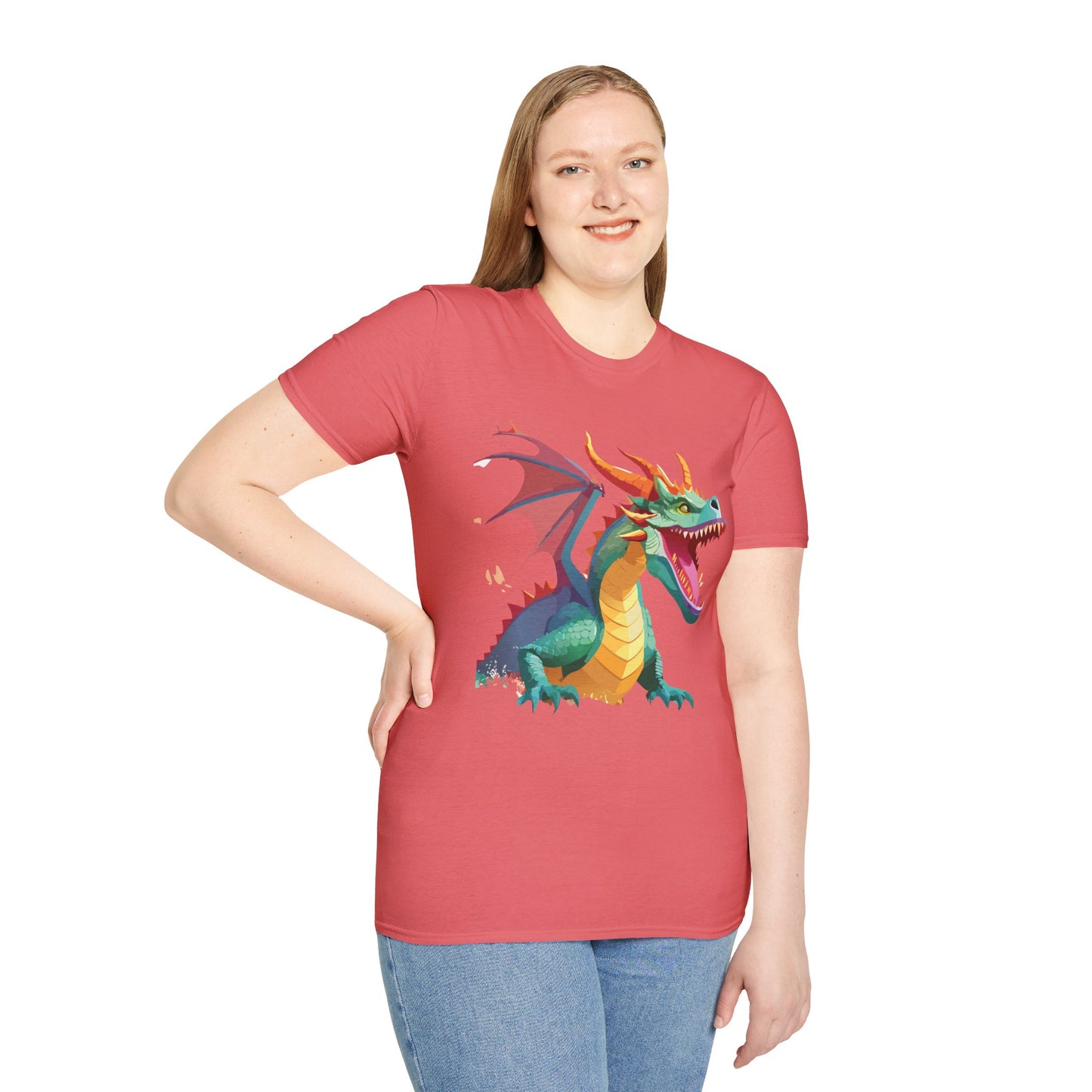 Dragon Graphic T Shirt Unisex Softstyle Cotton Tee Dragon Art Shirt For Men Women