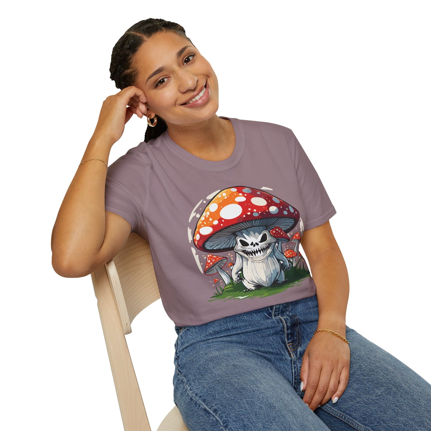 Mashroom Tee Shirt Unisex Softstyle 64000 100 Percent Ring Spun Cotton Funny Mashroom Fungus Design