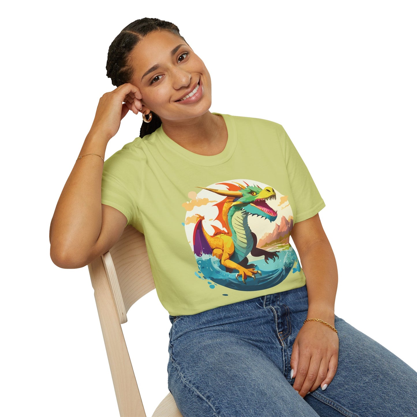 Dragon T Shirt Unisex Animal Print Dragon Shirt Gildan Softstyle Cotton Tee 64000