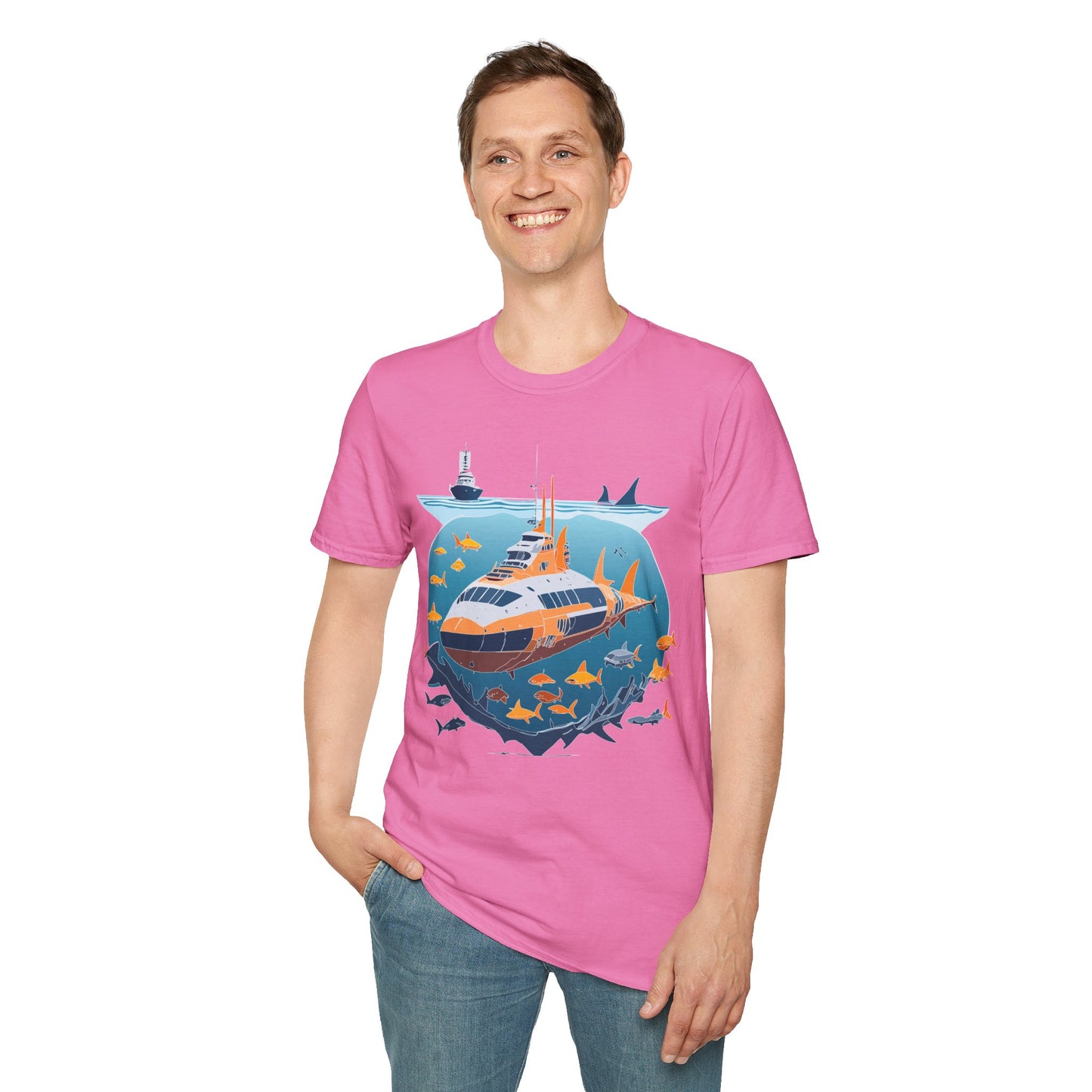Ocean Tee Shirt, Ocean Shirt, Shirt with Ocean, U boat Tees, Shirt with U-Boat